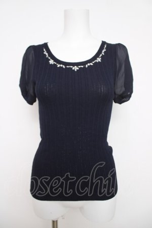 画像: LODISPOTT / ビジュー付きトップス  紺 Y-26-04-01-076-LO-TO-SZ-ZY