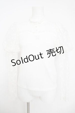 画像: evelyn / パフスリーブリブTP F 白 Y-26-04-01-077-LO-TO-SZ-ZY