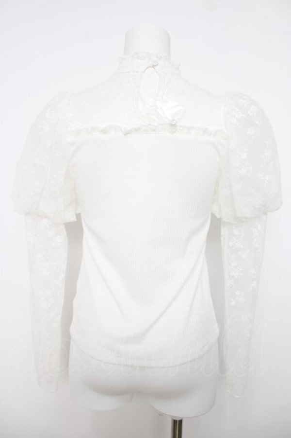 画像2: evelyn / パフスリーブリブTP F 白 Y-26-04-01-077-LO-TO-SZ-ZY (2)