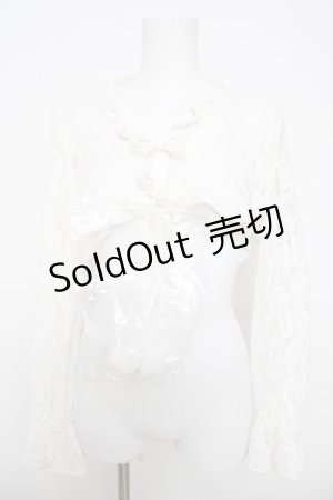 画像: Ank Rouge / レースカーデ M 白 Y-26-04-01-079-CA-TO-SZ-ZY