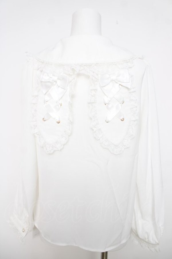 画像2: Secret Honey / レースアップうさ耳ブラウス 2 ホワイト Y-26-04-01-080-CA-BL-SZ-ZY (2)