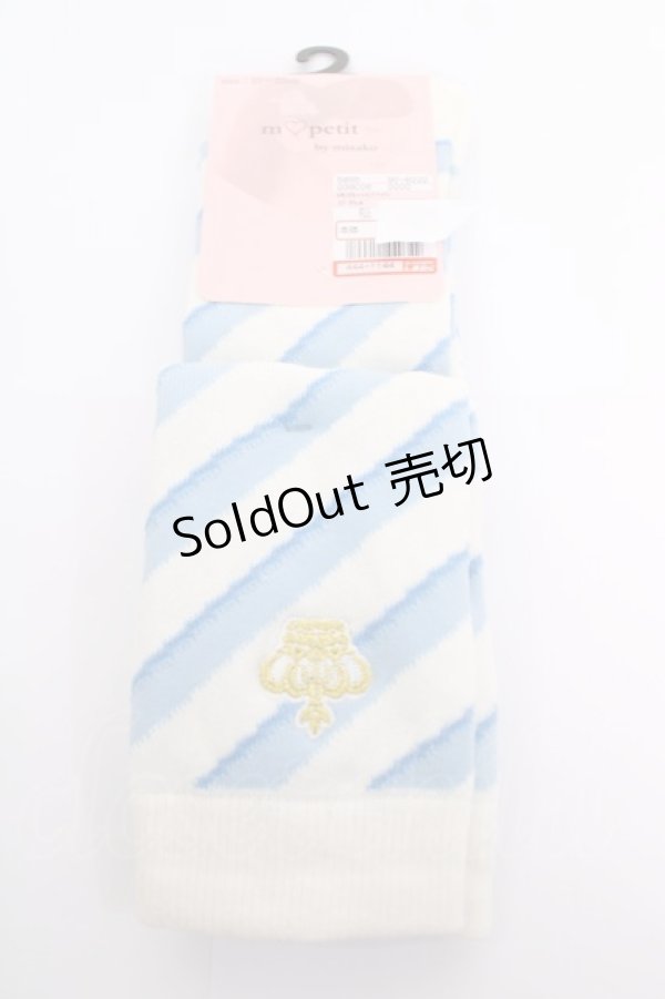 画像1: m petit by misako / AMOVKナナメSTクラウン 23-25cm 中白 Y-26-04-01-014-LO-ZA-SZ-ZY (1)