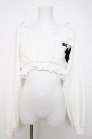 画像: lilLilly / フリルスウェットパーカー F ホワイト Y-26-04-01-083-LO-TO-SZ-ZY