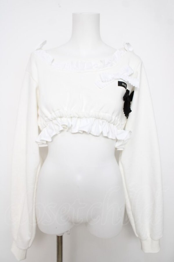 画像1: lilLilly / フリルスウェットパーカー F ホワイト Y-26-04-01-083-LO-TO-SZ-ZY (1)