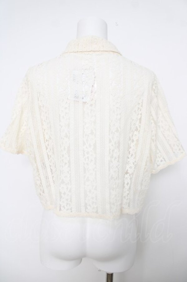 画像2: F i.n.t / ストライプレース シャツ F アイボリー Y-26-04-01-087-CA-OP-SZ-ZY (2)