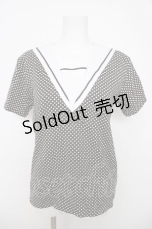 画像: PINK HOUSE / ドット柄セーラープルオーバー F 黒 Y-26-04-01-095-LO-TO-SZ-ZY