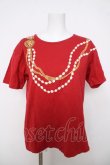 画像1: INGEBORG / パールネックレスptカットソー F 赤 Y-26-04-01-098-LO-TO-SZ-ZY (1)