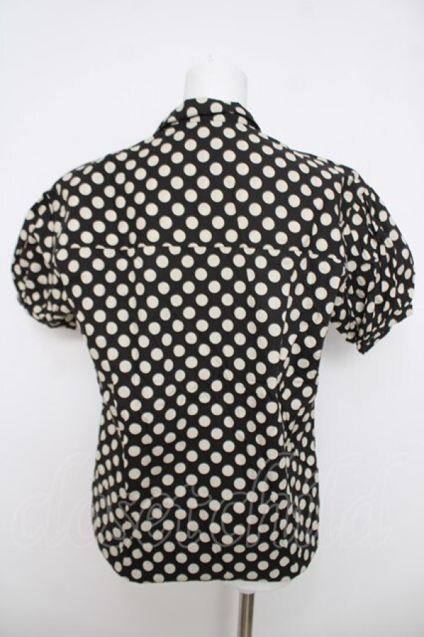 画像2: PINK HOUSE / 水玉柄半袖シャツ F 黒 Y-26-04-01-100-LO-BL-SZ-ZY (2)