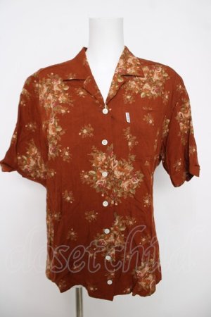 画像: KANEKO ISAO / アンティークブーケ柄半袖シャツ F ブラウン Y-26-04-01-101-EL-BL-SZ-ZY