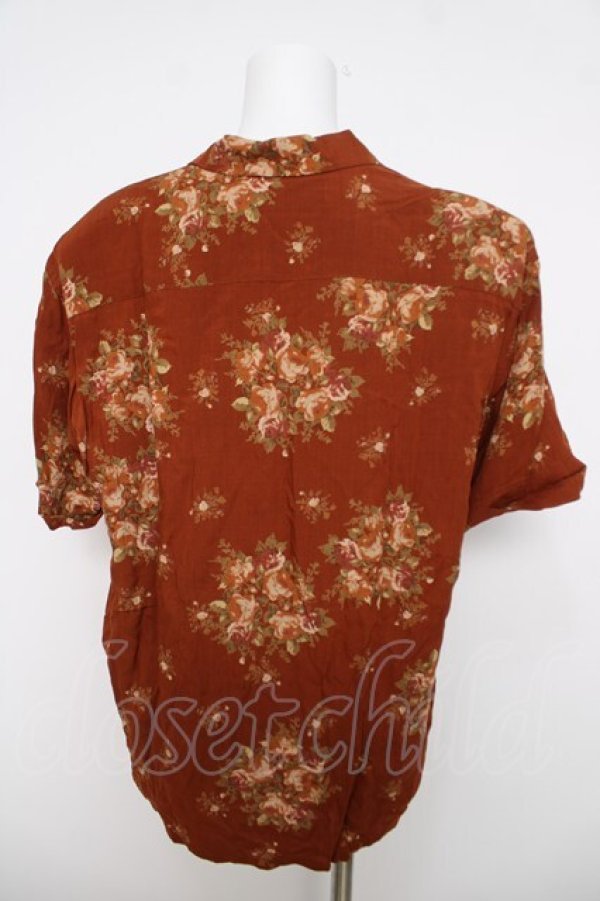 画像2: KANEKO ISAO / アンティークブーケ柄半袖シャツ F ブラウン Y-26-04-01-101-EL-BL-SZ-ZY (2)