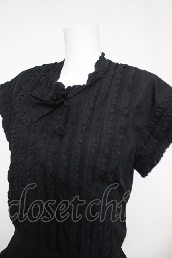 画像3: PINK HOUSE / 後ろあきフリルブラウス F 黒 Y-26-04-01-103-LO-BL-SZ-ZY (3)