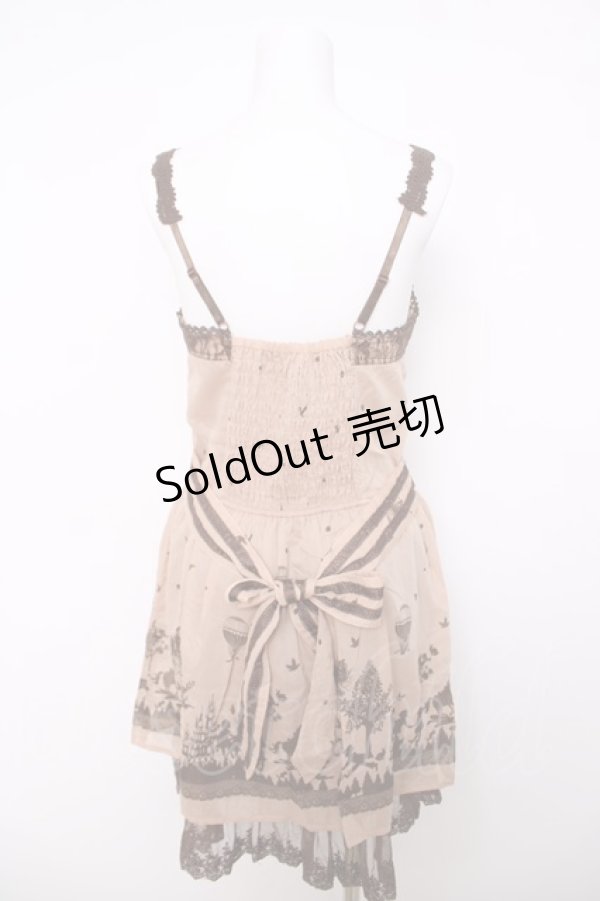 画像2: axes femme / シルエット柄キャミソールワンピース  ベージュ Y-26-04-01-114-AX-OP-SZ-ZY (2)