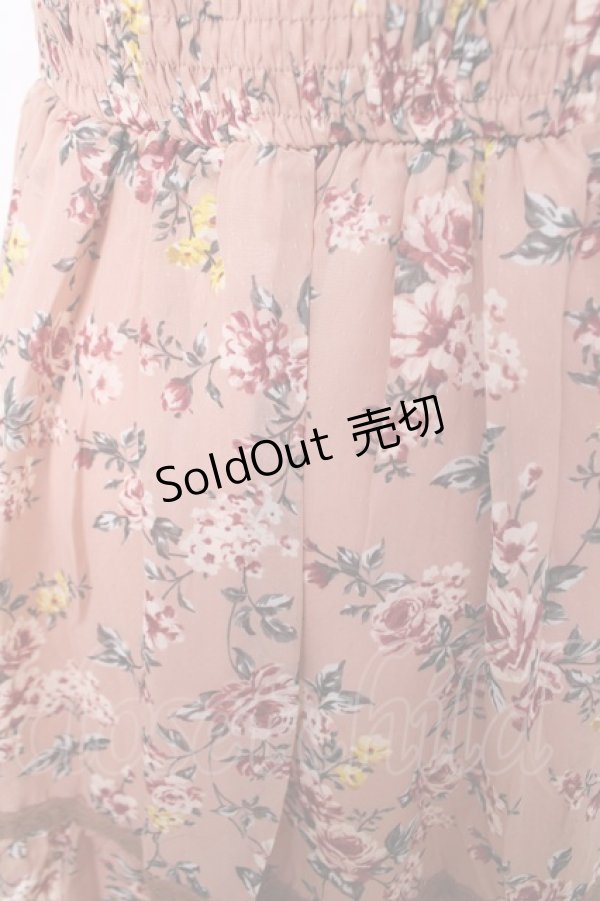 画像3: axes femme / ブーケ花柄タック編み上げOP  ピンク Y-26-04-01-117-AX-OP-SZ-ZY (3)