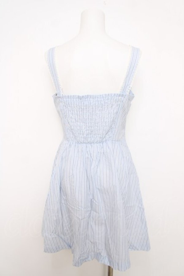 画像2: axes femme POETIQUE / ストライプジャンパースカート  サックス Y-26-04-01-118-AX-OP-SZ-ZY (2)