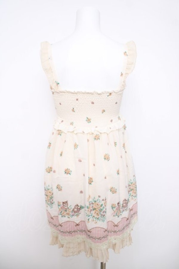 画像2: axes femme / ネコ花パネル柄ベアチュニック M キナリ Y-26-04-01-120-AX-OP-SZ-ZY (2)