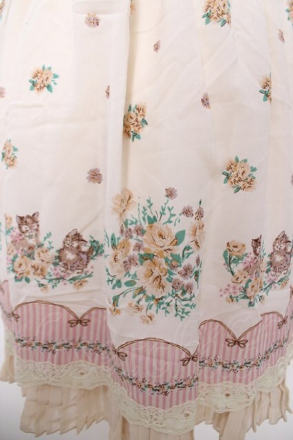 画像3: axes femme / ネコ花パネル柄ベアチュニック M キナリ Y-26-04-01-120-AX-OP-SZ-ZY (3)