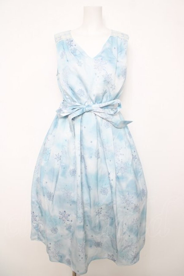 画像1: axes femme / トゥインクルスノー柄ワンピース F サックス Y-26-04-01-121-AX-OP-SZ-ZY (1)