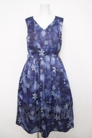 画像: axes femme / トゥインクルスノー柄ワンピース F 紺 Y-26-04-01-123-AX-OP-SZ-ZY
