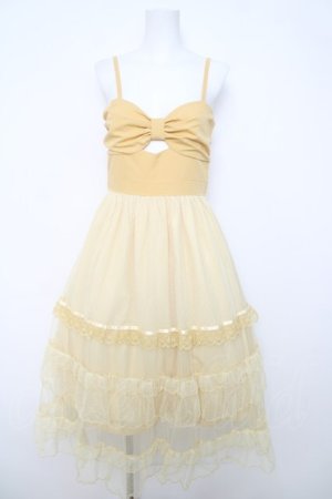 画像: axes femme POETIQUE / リボンデザインチュールワンピース M イエロー Y-26-04-01-124-AX-OP-SZ-ZY