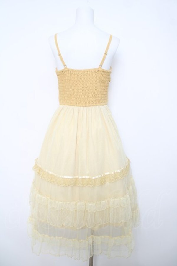 画像2: axes femme POETIQUE / リボンデザインチュールワンピース M イエロー Y-26-04-01-124-AX-OP-SZ-ZY (2)