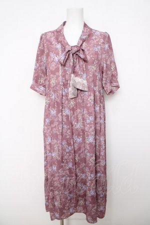 画像: axes femme / ローズレース柄ボータイワンピース F ピンク Y-26-04-01-127-AX-OP-SZ-ZY