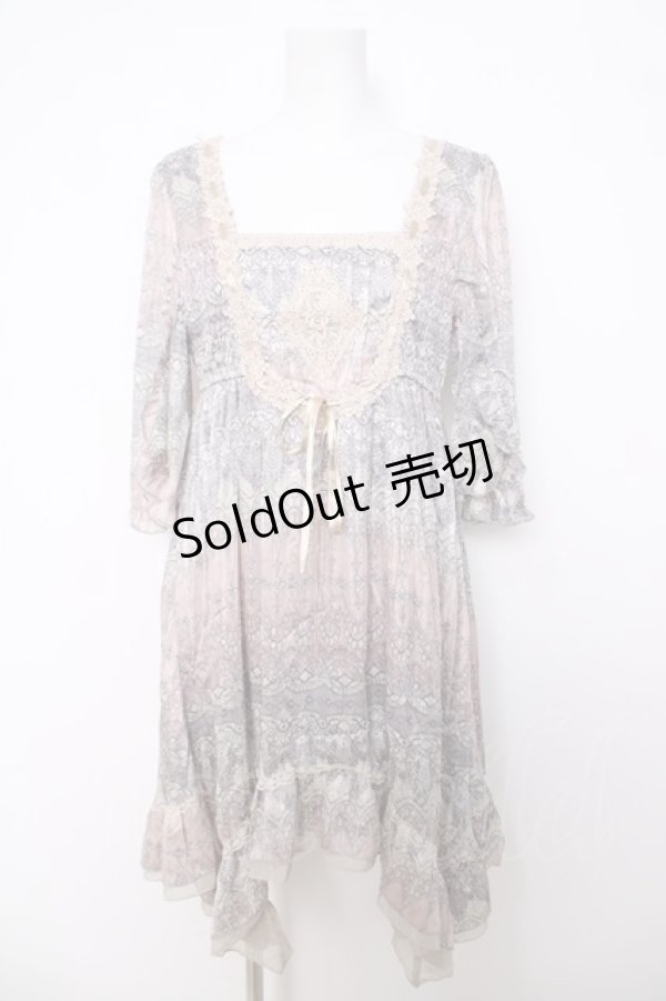 画像1: axes femme / 総柄チュニック  グレー Y-26-04-01-128-AX-OP-SZ-ZY (1)