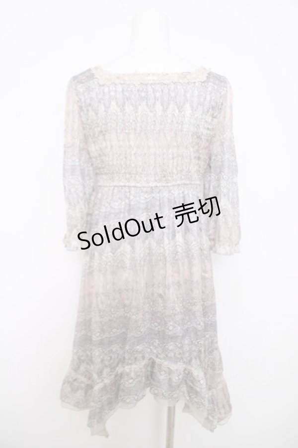 画像2: axes femme / 総柄チュニック  グレー Y-26-04-01-128-AX-OP-SZ-ZY (2)