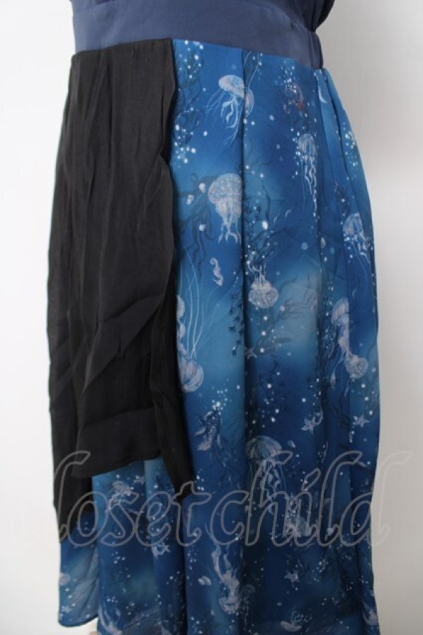 画像3: axes femme POETIQUE / ダークマリンバイカラーワンピース M 紺 Y-26-04-01-130-AX-OP-SZ-ZY (3)