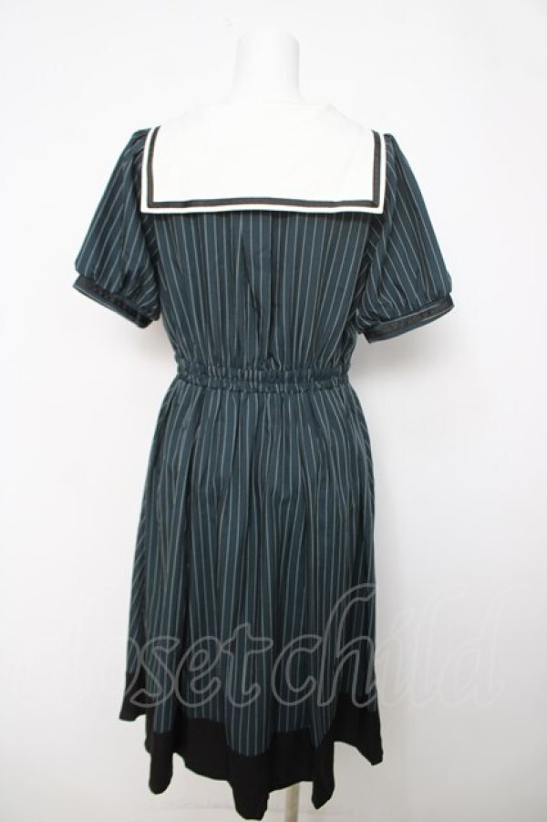 画像2: axes femme / タイ付き×セーラー襟ワンピース F グリーン Y-26-04-01-133-AX-OP-SZ-ZY (2)