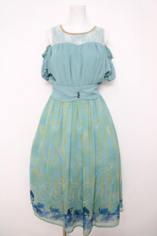 画像1: axes femme POETIQUE / ディズニーアラジン/ワンピース M グリーン Y-26-04-01-136-AX-OP-SZ-ZY (1)