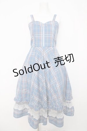 画像: axes femme / センタージップチェックジャンスカ F ブルー Y-26-04-01-137-AX-OP-SZ-ZY