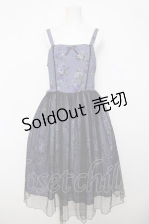 画像: axes femme kawaii / クラシックブーケ柄ジャンスカ  パープル Y-26-04-01-144-AX-OP-SZ-ZY