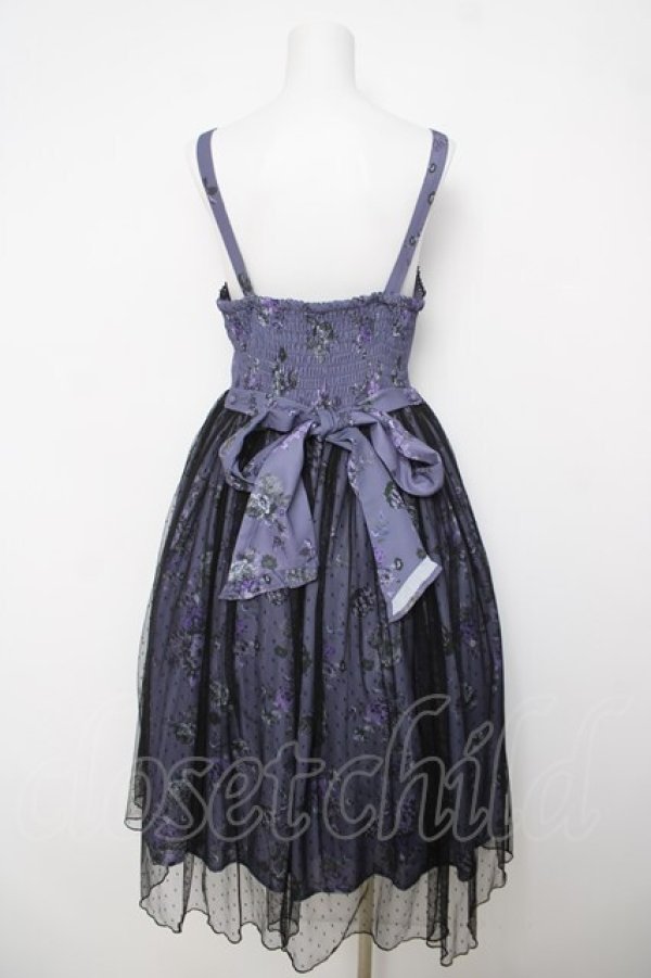 画像2: axes femme kawaii / クラシックブーケ柄ジャンスカ  パープル Y-26-04-01-144-AX-OP-SZ-ZY (2)