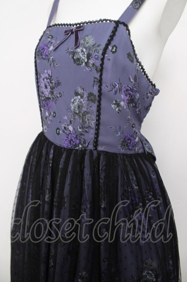 画像3: axes femme kawaii / クラシックブーケ柄ジャンスカ  パープル Y-26-04-01-144-AX-OP-SZ-ZY (3)