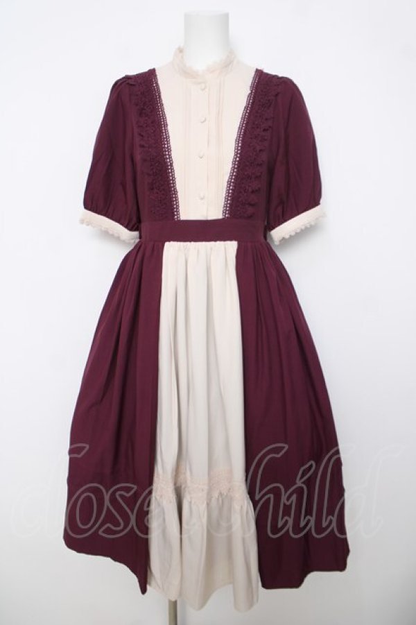 画像1: axes femme kawaii / エレガントドールワンピース  ワイン Y-26-04-01-149-AX-OP-SZ-ZY (1)