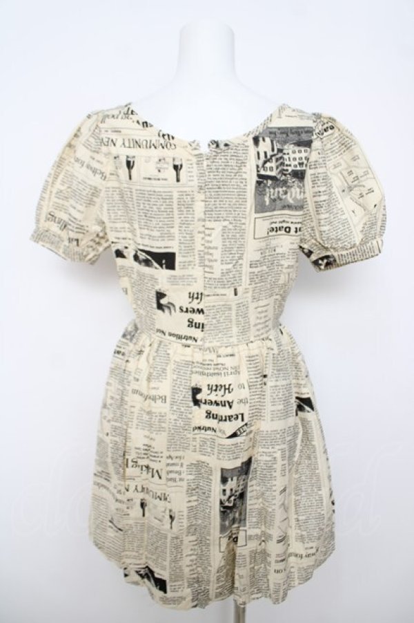 画像2: pays des fees  / NEWSPAPERバルーンワンピース  キナリ Y-26-04-01-154-PU-OP-SZ-ZY (2)