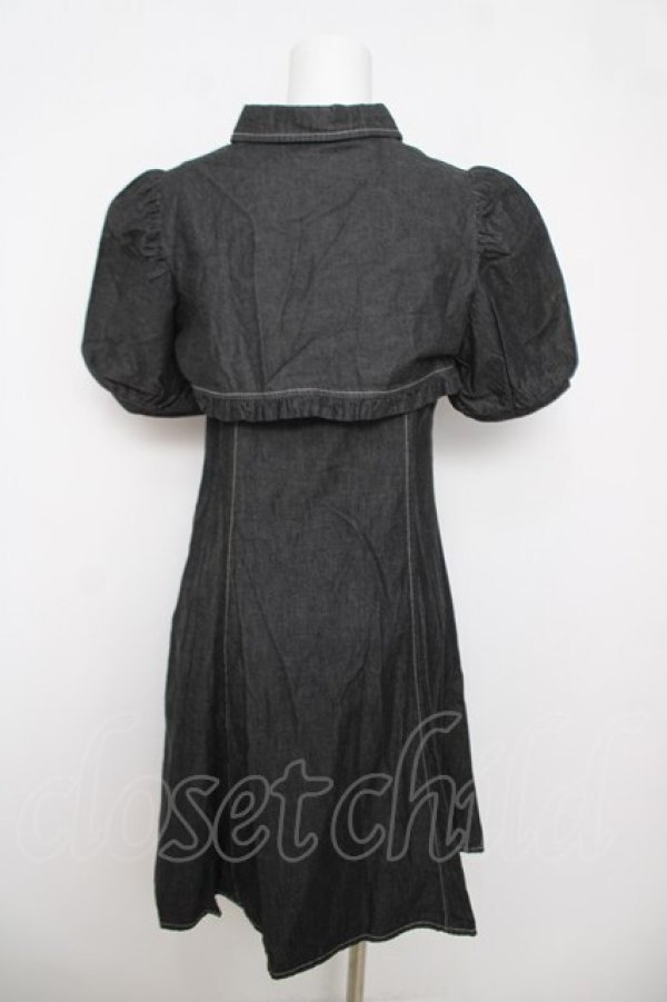 画像2: Fi.n.t / パフスリーブデニムレイヤードワンピース F 黒 Y-26-04-01-155-CA-OP-SZ-ZY (2)