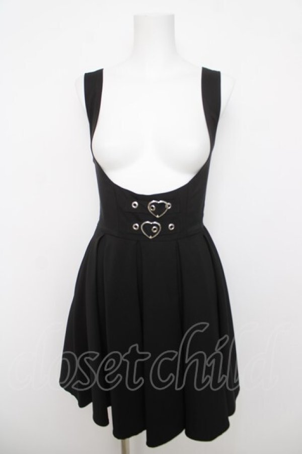 画像1: DARK IN LOVE / ハートバックルジャンスカ  黒 Y-26-04-01-160-PU-OP-SZ-ZY (1)