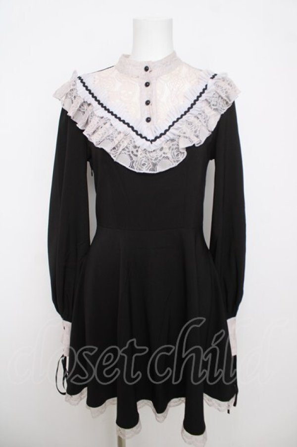 画像1: DARK IN LOVE / スカルレースワンピース  黒 Y-26-04-01-161-PU-OP-SZ-ZY (1)