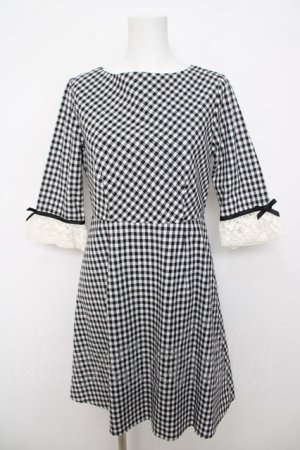 画像: an another angelus / ギンガム柄ワンピース F 黒 Y-26-04-01-164-CA-OP-SZ-ZY