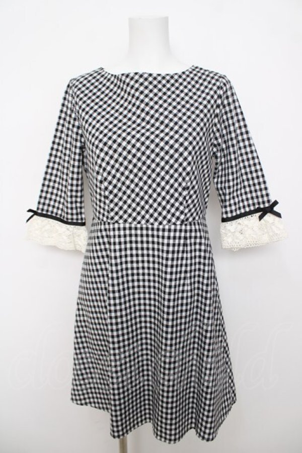 画像1: an another angelus / ギンガム柄ワンピース F 黒 Y-26-04-01-164-CA-OP-SZ-ZY (1)