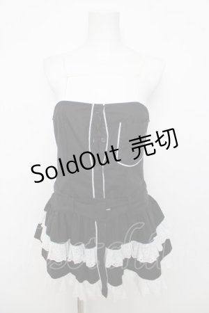 画像: lilLilly / フリルシャツベルトキャミワンピ F ブラック Y-26-04-01-167-LO-OP-SZ-ZY