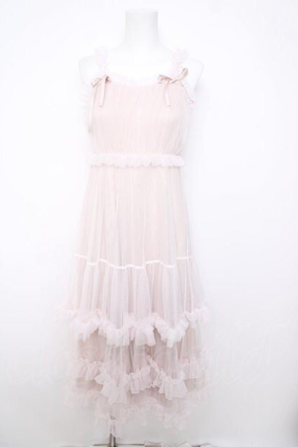 画像1: evelyn / フリルチュールキャミワンピース F ピンク Y-26-04-01-170-LO-OP-SZ-ZY (1)