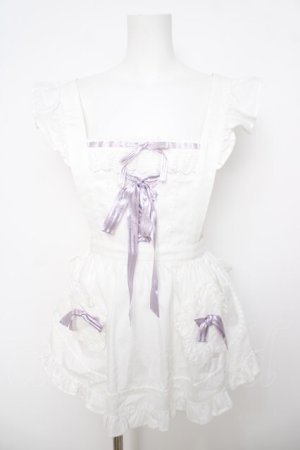 画像: BABY, THE STARS SHINE BRIGHT / お菓子な星空のエプロン  ホワイト/ラベンダー Y-26-04-01-172-BA-OP-SZ-ZY