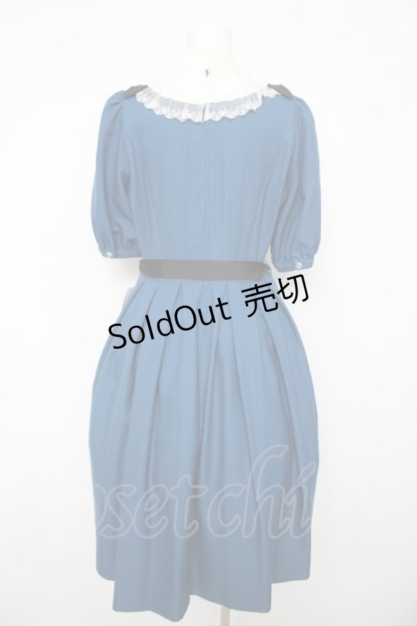 画像2: Innocent World / スタンドカラートリプルリボンワンピース  ブルー Y-26-04-01-175-IW-OP-AS-ZY (2)
