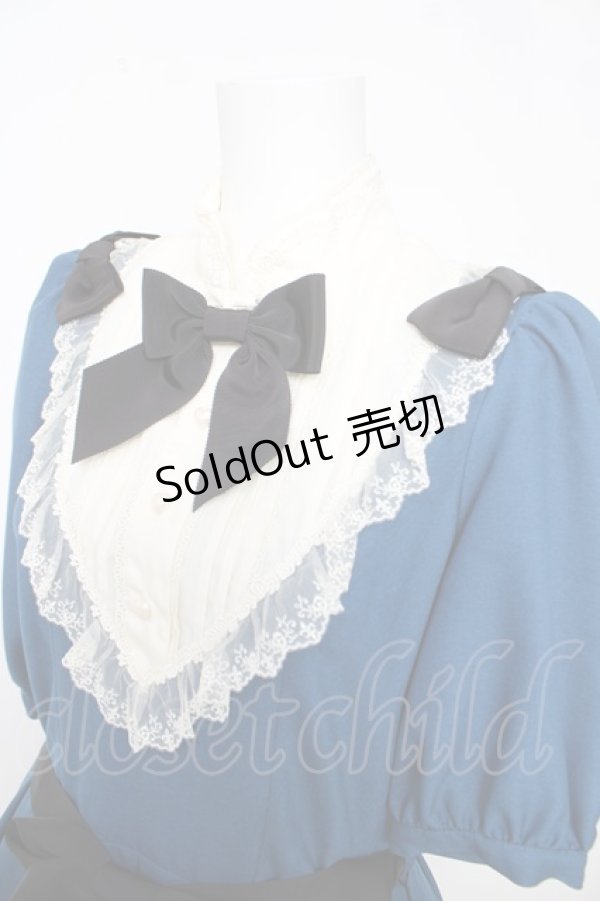 画像3: Innocent World / スタンドカラートリプルリボンワンピース  ブルー Y-26-04-01-175-IW-OP-AS-ZY (3)