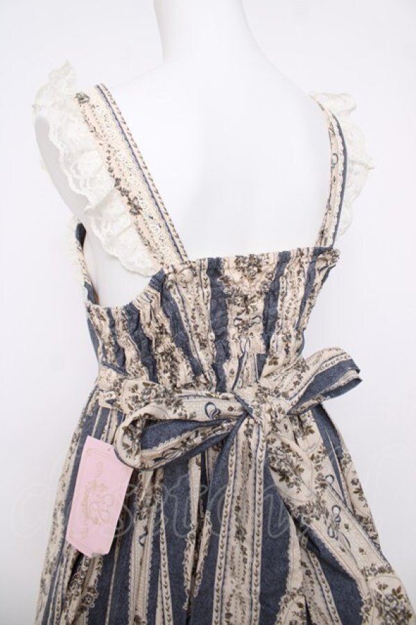 画像5: metamorphose / アンティークブーケミディアムジャンパースカート  ブルー Y-26-04-01-177-ME-OP-AS-ZY (5)