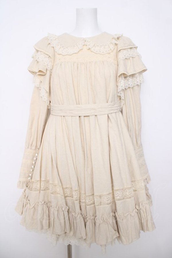 画像1: Hoshibako Works / リリアンヌ姉妹 ワンピース(ショート丈)  生成り Y-26-04-01-179-LO-OP-SZ-ZY (1)