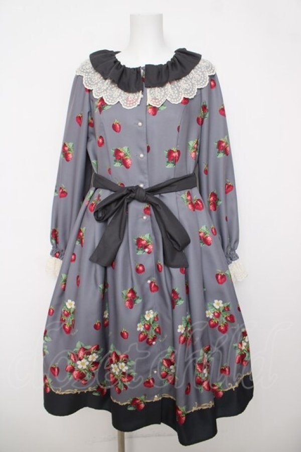 画像1: Melody BasKet / Royal Berry フロントボタンワンピース M グレー Y-26-04-01-181-LO-OP-SZ-ZY (1)