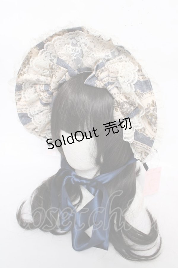 画像1: metamorphose / アンティークブーケボンネット  ブルー Y-26-04-01-029-ME-AC-AS-ZY (1)